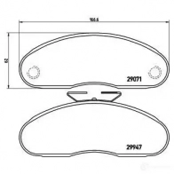 Тормозные колодки, комплект BREMBO 29 071 801274 29947 pb7001 - Изображение 2