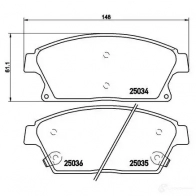 Тормозные колодки дисковые, комплект BREMBO 8020584069080 T8 5TC2 1422938868 P 59 077X - Изображение 6