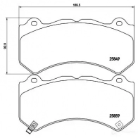 Тормозные колодки дисковые, комплект BREMBO 800271 2584 9 P 37 018 25859 - Изображение 4