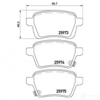 Тормозные колодки, комплект BREMBO 259 73 799984 25974 p23156 - Изображение 2