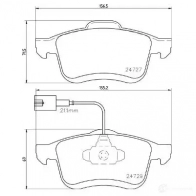 Тормозные колодки дисковые, комплект BREMBO P 23 163 799988 24729 2472 7 - Изображение 3