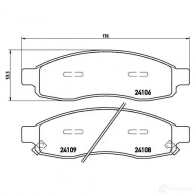 Тормозные колодки, комплект BREMBO 24 106 24108 p58001 800612 - Изображение 2