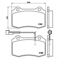 Тормозные колодки дисковые, комплект BREMBO 21382 P 23 052 799886 21 381 - Изображение 2