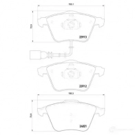 Тормозные колодки дисковые, комплект BREMBO 23913 P 85 129 239 12 801189 - Изображение 4