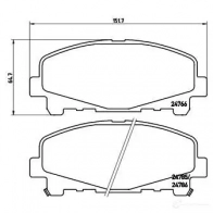 Тормозные колодки дисковые, комплект BREMBO 24785 P 28 043 800123 247 66 - Изображение 2