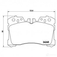 Тормозные колодки дисковые, комплект BREMBO 8398D1282 24 245 P 83 075 801010 - Изображение 2