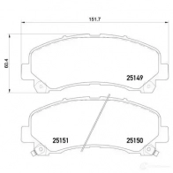 Тормозные колодки дисковые, комплект BREMBO 800224 P 34 007 25150 2 5149 - Изображение 8