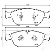 Тормозные колодки дисковые, комплект BREMBO 2 5158 P 85 127 25159 801187 - Изображение 5