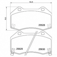 Тормозные колодки дисковые, комплект BREMBO 25 528 25629 P 23 182 1210381159 - Изображение 2