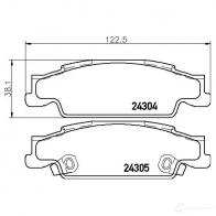 Тормозные колодки дисковые, комплект BREMBO 2 4304 P 09 007 799769 D9227823 - Изображение 3