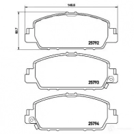 Тормозные колодки дисковые, комплект BREMBO 800139 25793 P 28 077 25 792 - Изображение 3
