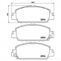 Тормозные колодки дисковые, комплект BREMBO 800139 25793 P 28 077 25 792 - Изображение 7