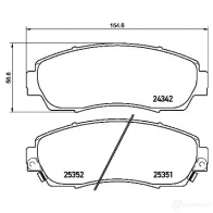 Тормозные колодки дисковые, комплект BREMBO P 28 068 25351 2 4342 800135 - Изображение 3