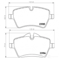 Тормозные колодки дисковые, комплект BREMBO 23985 P 06 086 239 84 799753 - Изображение 5