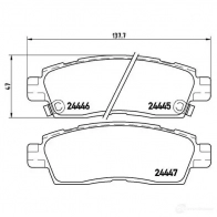 Тормозные колодки дисковые, комплект BREMBO 24446 P 10 010 799782 244 45 - Изображение 2