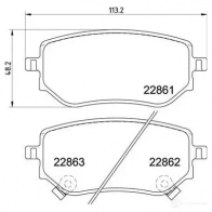 Тормозные колодки дисковые, комплект BREMBO 1438412168 251L HDI P 50 153 - Изображение 2