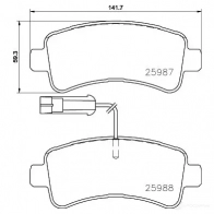 Тормозные колодки, комплект BREMBO p61130 25 987 800792 25988 - Изображение 2