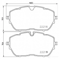 Тормозные колодки, комплект BREMBO 800791 p61128 2 2218 22219 - Изображение 3