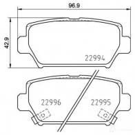 Тормозные колодки дисковые, комплект BREMBO 1438412266 ITN 7P P 54 062 - Изображение 2