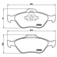 Тормозные колодки, комплект BREMBO 1422938910 p24055x YFQ2 A 8020584068748 - Изображение 2
