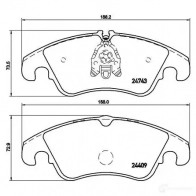 Тормозные колодки дисковые, комплект BREMBO P 85 098 24409 244 08 801158 - Изображение 5