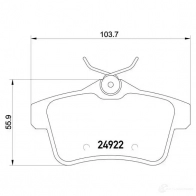 Тормозные колодки дисковые, комплект BREMBO 8020584069165 HN LV3J 1422938860 P 61 114X - Изображение 2