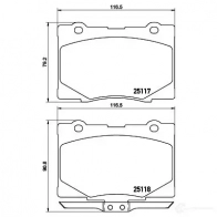 Тормозные колодки дисковые, комплект BREMBO P 28 079 25 117 25118 800141 - Изображение 3