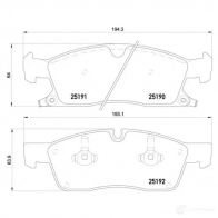 Тормозные колодки дисковые, комплект BREMBO 2 5190 800270 25191 P 37 017 - Изображение 5
