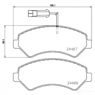 Тормозные колодки, комплект BREMBO 24467 2446 6 799986 p23161 - Изображение 2