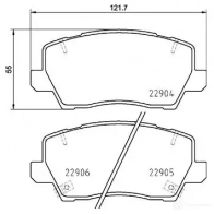 Тормозные колодки дисковые, комплект BREMBO 5FPQS 4 P 30 114 1438412345 - Изображение 2
