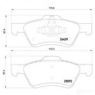 Тормозные колодки дисковые, комплект BREMBO 2443 9 D10477950 P 24 159 800080 - Изображение 2