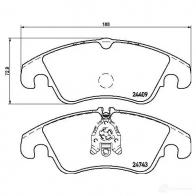Тормозные колодки, комплект BREMBO 24743 800082 p24161 24 409 - Изображение 2