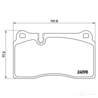 Тормозные колодки дисковые, комплект BREMBO 240 98 D16008814 P 85 116 801176 - Изображение 6