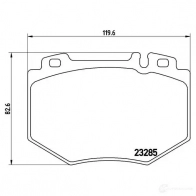 Тормозные колодки дисковые, комплект BREMBO 23 285 P 50 048 800393 7887D985 - Изображение 2