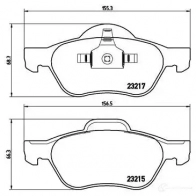 Тормозные колодки, комплект BREMBO p68048x 9WEZ W 8020584069196 1422938854 - Изображение 2