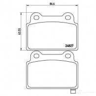 Тормозные колодки дисковые, комплект BREMBO 2482 7 800529 24849 P 54 052 - Изображение 2