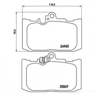 Тормозные колодки дисковые, комплект BREMBO 24 965 P 83 131 25047 801053 - Изображение 2