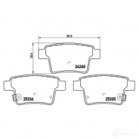 Тормозные колодки дисковые, комплект BREMBO 24 260 25335 P 66 002 800831 - Изображение 2