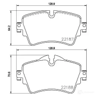 Тормозные колодки дисковые, комплект BREMBO 22 187 22188 799758 P 06 092 - Изображение 2