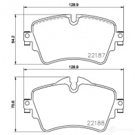 Тормозные колодки дисковые, комплект BREMBO 22 187 22188 799758 P 06 092 - Изображение 3