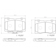 Тормозные колодки дисковые, комплект BREMBO P 28 086 1439857862 6EKX N