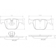 Тормозные колодки дисковые, комплект BREMBO P06072N Bmw 4 (F32) 1 Купе 3.0 440 i 326 л.с. 2016 – 2024 XK 2PI