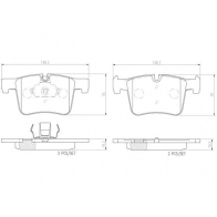 Тормозные колодки дисковые, комплект BREMBO JU HT5U Bmw X3 (F25) 2 Кроссовер 3.0 xDrive 30 d 249 л.с. 2011 – 2017 P06075N