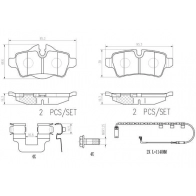Тормозные колодки дисковые, комплект BREMBO 8 F7PZY7 P06103N 1439858087