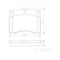 Тормозные колодки дисковые, комплект BREMBO P16003N 1439858273 1U DMI4