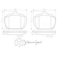 Тормозные колодки дисковые, комплект BREMBO P24004N 1439858380 O W2YA