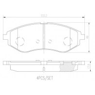 Тормозные колодки дисковые, комплект BREMBO P24048N S NVA8 Chevrolet Aveo (T250) 1 Седан 1.6 105 л.с. 2008 – 2012