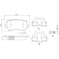 Тормозные колодки дисковые, комплект BREMBO 1439858419 90E YB P24078N