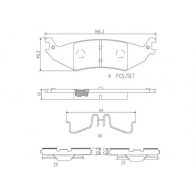 Тормозные колодки дисковые, комплект BREMBO H8Y5 H 1439858453 P24115N