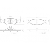 Тормозные колодки дисковые, комплект BREMBO P24123N 4 B6TOM 1439858461